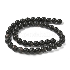 天然氷オブシディアンビーズ連売り  ラウンド  ブラック  8mm  穴：1.2mm  約43~45個/連  14.76''~15.04''（37.5~38.2センチメートル）&nbsp;G-P590-A01-8mm-03