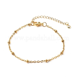 304ステンレススチールペーパークリップ＆サテライトチェーンブレスレットセット  ゴールドカラー  7-1/2インチ（19cm）  2個/セット&nbsp;X-BJEW-JB06523