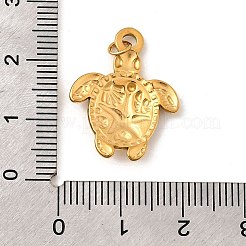 304ステンレスペンダント  イオンプレーティング（ip）  海のテーマ  18KGP本金メッキ  カメ  23x18x3mm  穴：2.5mm&nbsp;STAS-B093-11G-12