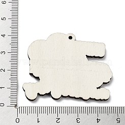 母の日の木製ペンダント  車  39.5x44x2.5mm  穴：1.8mm&nbsp;WOOD-I012-01C