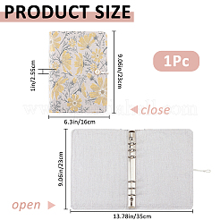布製バインダーカバー  バインダーアルバム用  花模様の長方形  シャンパンゴールド  230x160x25.5mm&nbsp;AJEW-WH0596-310C