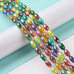 天然淡水シェルビーズ連売り  染め  ABカラー  オーバル  カラフル  9x4.5mm  穴：1mm  約39個/連  15.35''（39センチメートル）&nbsp;SHEL-H001-13