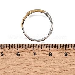 女性用、不規則な形状の304ステンレススチール製オープンリングカフ  イオンプレーティング（ip）  ゴールデン·ステンレス鋼色  15mm  usサイズ7 1/4(17.5mm)&nbsp;SA-CBA7062-13GP