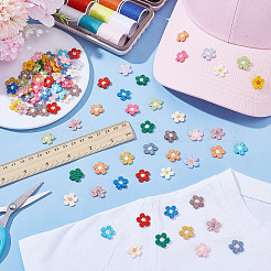 96個 16色 花柄 コンピューター刺繍 布 アイロンパッチ  パッチにこだわる  マスクと衣装のアクセサリー  アップリケ  ミックスカラー  15x15x1.5mm  6個/カラー&nbsp;PATC-AR0001-17