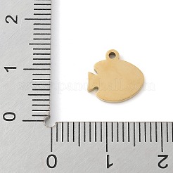 304ステンレススチールチャーム  エナメル  魚のチャーム  パープル  10x10.5x1.5mm  穴：1.1mm&nbsp;STAS-L022-168G-04