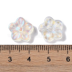 ペイントガラスビーズを焼く  花  ミックスカラー  12.5x13x4.5mm  穴：1.2mm&nbsp;GLAA-S202-06