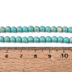 合成ターコイズビーズ連売り  スムーズなラウンド  ターコイズ  4~5mm  穴：0.7~0.8mm  約96個/連  15.75インチ（40cm）&nbsp;G-N364-08A-01