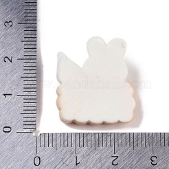 フラットラウンド樹脂カボション  単語ウサギ  砂茶色  23x20.5x8mm&nbsp;RESI-H162-09E