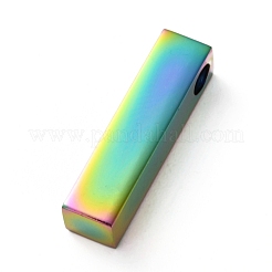イオンプレーティング(IP) 304 ステンレスペンダント  バー/長方形  虹色  20x5x5mm  穴：3mm&nbsp;STAS-A048-02B-MT