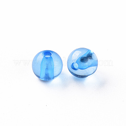 透明なアクリルビーズ  ラウンド  ディープスカイブルー  8x7mm  穴：2mm&nbsp;X-MACR-S370-A8mm-759
