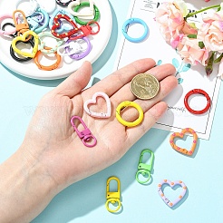 DIYキーホルダー作成キット  合金スプリングゲートリング、スイベルクラスプ、スプリングゲートリングを含む  ミックスカラー  25x4mm&nbsp;DIY-YW0017-93