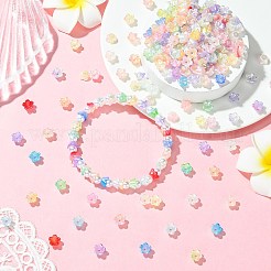 ABSプラスチックビーズキャップ500個  花  ミックスカラー  8x4.5mm  穴：1.2mm&nbsp;OACR-CJ0002-70
