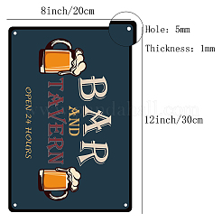 ヴィンテージメタルブリキサイン  バーの壁の装飾  レストラン  カフェパブ  バーと居酒屋の模様  30x20cm&nbsp;AJEW-WH0157-014