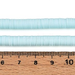 手作り樹脂粘土ビーズ連売り  ジュエリー工芸用品のDIY用  ヒシビーズ  ディスク/フラットラウンド  空色  6x0.5~1mm  穴：1.8mm  約290~320個/連  15.75インチ〜16.14インチ（40~41cm）&nbsp;CLAY-R089-6mm-032