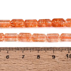 クラックル透明ガラスビーズ連売り  コラム  多面カット  サンゴ  9~9.5x5.5~6mm  穴：1~1.2mm  約37~38個/連  13.39~13.78インチ（34~35cm）&nbsp;GLAA-N068-05A-09
