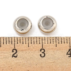 真鍮ビーズ  シリコーンと  ロンデル  プラチナ  7x3.5mm  穴：1.5mm&nbsp;KK-K382-14B-P