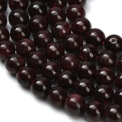 天然石ガーネットビーズ連売り  ラウンド  5mm  穴：0.8mm  約79個/連  14.96インチ（38cm）&nbsp;G-C262-B07-5mm