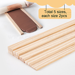 ウッドシート  土板ガイド用  長方形  淡黄色  35.2x2.95x0.33~1.2cm  5個/セット&nbsp;TOOL-WH0136-87