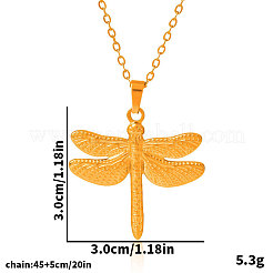 304ステンレススチールのトンボペンダントネックレス、女性用ファッションミニマリストデザインジュエリー  18KGP本金メッキ  17.72インチ（45cm）&nbsp;GG3661-2