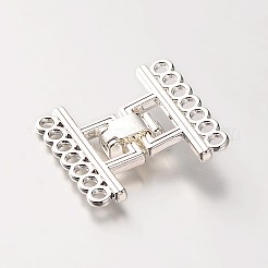 1連売り合金と真鍮製の留め金  プラチナ  7mm  穴：24x22.5x5mm&nbsp;X-PALLOY-N0112-03P