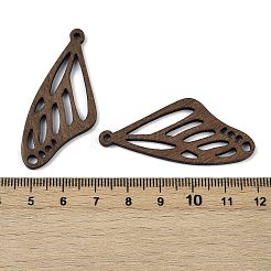 ウォールナットウッドペンダント  ウイング  ココナッツブラウン  48x22x2.5mm  穴：2mm&nbsp;WOOD-A025-01B