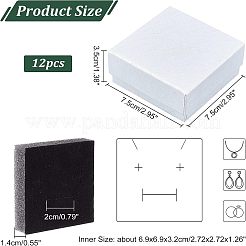 厚紙のジュエリーボックス  黒いスポンジを使って  ジュエリーギフト包装用  正方形  ホワイト  7.5x7.5x3.5cm&nbsp;CBOX-NB0001-19A