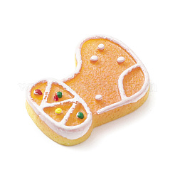 クリスマス不透明樹脂 & プラスチック模造ビスケットデコデンカボション  砂茶色  クリスマスソックス  25x21x5mm&nbsp;RESI-K019-54B