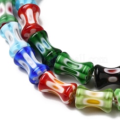 手作りランプワードビーズ  竹の共同  ミックスカラー  21x8mm  穴：0.8mm  約31個/連  14.96''（38センチメートル）&nbsp;LAMP-CJC0013-06