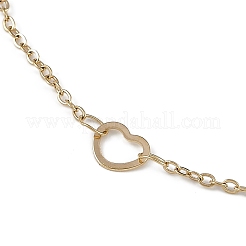 304ステンレススチールハートリンクチェーンアンクレット  14KGP本金メッキ  8-1/2インチ（21.5cm）&nbsp;AJEW-A057-09A-G