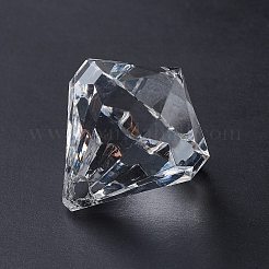 透明アクリルファセットダイヤモンドペンダント  透明  31x28mm  穴：3mm  約52個/500g&nbsp;DB28x31mmC01