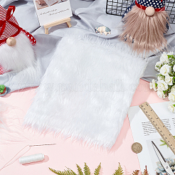 模造ウサギの毛のフェイクファーポリエステル生地  ぬいぐるみ DIY 衣服縫製材料用  ホワイト  400x400x1.5mm&nbsp;DIY-WH0032-91A