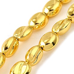 電気メッキガラスビーズセット  フラットオーバル  フルメッキ  黄金メッキ  11x8.5x5mm  穴：0.8mm  約42個/連  17.32''（44センチメートル）&nbsp;EGLA-V001-04E