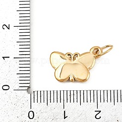 304ステンレススチールチャーム  丸カン付き  ゴールドカラー  蝶  11.5x16x2mm  穴：4.5mm&nbsp;STAS-K307-07C-G