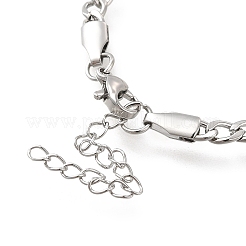 304ステンレススチール製キッズブレスレット  空白の長方形リンク ブレスレット  プラチナ  6-3/8インチ（16.2cm）&nbsp;BJEW-M233-08P