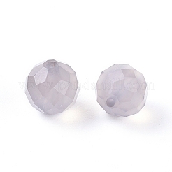 天然なグレーアゲートビーズ  多面カット  ラウンド  6mm  穴：0.8mm&nbsp;G-G803-01