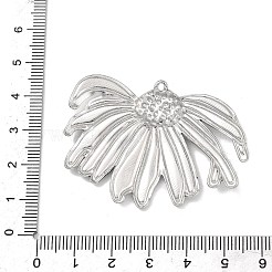 304ステンレススチール製ビッグペンダント  エキナセアのチャーム  ステンレス鋼色  36.5x51x4.5mm  穴：1.5mm&nbsp;SA-B006-02P-C