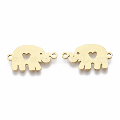 201 ステンレススチールリンクコネクター  レーザー切断  象  ゴールドカラー  11x19.5x1mm  穴：1.4mm&nbsp;STAS-R104-020G