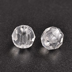 ラウンドクリアアクリルビーズ  ファセット(32ファセット)  透明  8mm  穴：2mm  約1800個/500g&nbsp;DB8mmC01-A