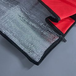 不織布と格子面の保温ランチバッグ  再利用可能なランチボックス用  レッド  490x490x150mm&nbsp;AJEW-WH20017-95A-01