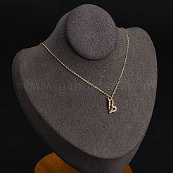 スターリングシルバーのカラフルなキュービックジルコニアの星座ペンダントアズキチェーンネックレス女性用925個  18KGP本金メッキ  山羊座  13.74インチ（34.9cm）  ペンダント：10.5~17x8.5~15 mm&nbsp;STER-R009-01G-08