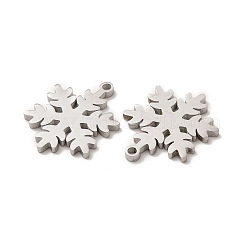 変色しない304ステンレススチールペンダント  クリスマススノーフレークチャーム  ステンレス鋼色  19x15x1.4mm  穴：1.4mm&nbsp;STAS-M089-59P