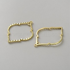 合金ビッグサイズペンダントトップ  DIYアクセサリー用  不規則な正方形  ゴールドカラー  51.5x37.5x2.5mm  穴：2/2x2.5mm&nbsp;FIND-WH0473-020G