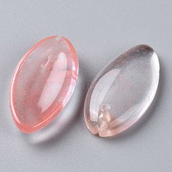 チェリー石英ガラスの宝石のペンダント  葉  21x11x4mm  穴：0.8mm&nbsp;G-F697-D05