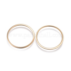 201 ステンレススチールリンクリング  リング  24KGP本金メッキ  22x0.6mm  内径：18~19mm&nbsp;X-STAS-F192-001G-02