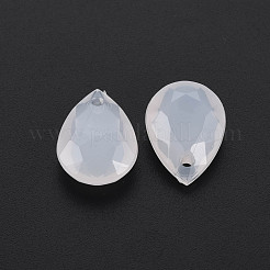 透明なアクリルビーズ  多面カット  ティアドロップ  ホワイトスモーク  17.5x13x7.5mm  穴：1.8mm  約560個/500g&nbsp;TACR-T003-22