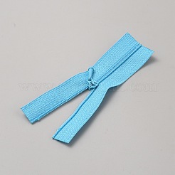 合金ジッパー  ナイロンフレーム付き  人形作り用品  ライトスカイブルー  9x2.6x0.1cm&nbsp;FIND-WH0126-500H