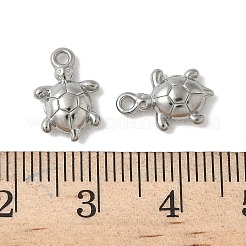 304ステンレススチールチャーム  変色防止  ステンレス鋼色  カメ  12.5x8.5x3mm  穴：1.2mm&nbsp;STAS-F320-01B-P