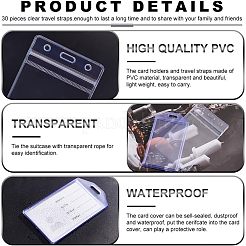 透明なPVCプラスチック製の荷物タグバッグ  カードホルダー  バンド付き  ミックスカラー  バッグ：100~112x57~68x1.5~4mm&nbsp;DIY-NB0007-57