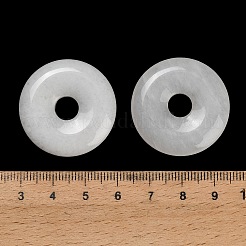 天然石ホワイトジェイドペンダント  ドーナツ/円盤チャーム  30x6.5mm  穴：7.5mm&nbsp;G-F831-A14