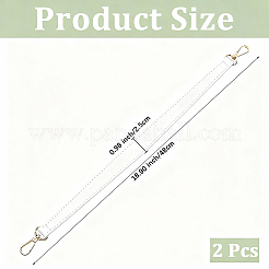 PUレザーバッグハンドル2個  バッグ交換用アクセサリー  ライトゴールド  フローラルホワイト  480x25mm&nbsp;FIND-CL0002-16B